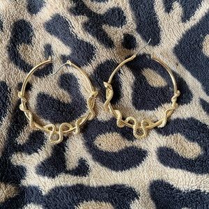 gold betsy johnson snake earrings